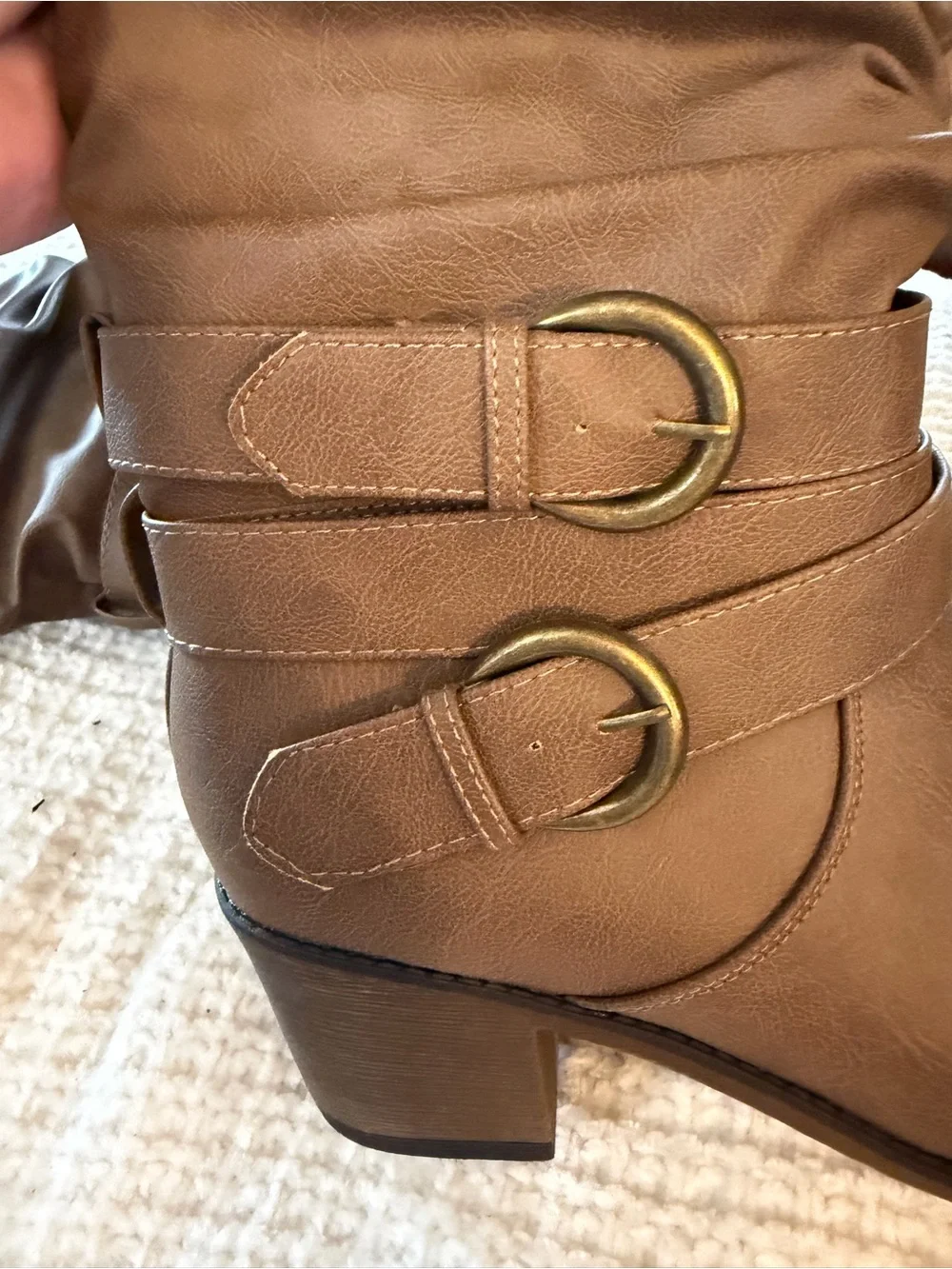 Women’s Brown Mid-Calf Buckle Boots
